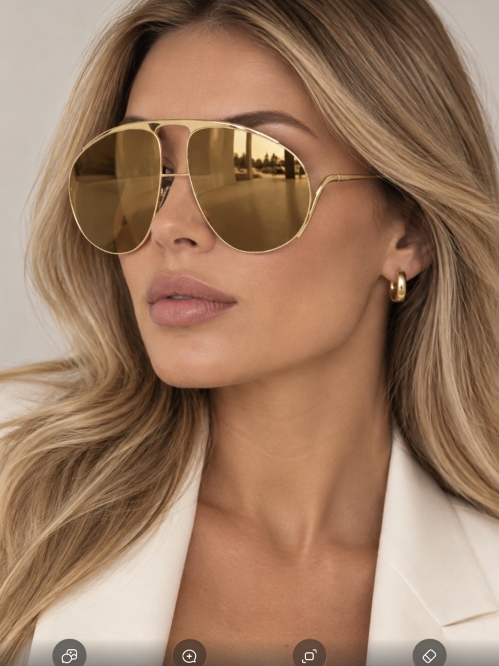 LOEWE SIGNATURE LW40180U 30G 61 Signature Gold Pilot Sunglasses